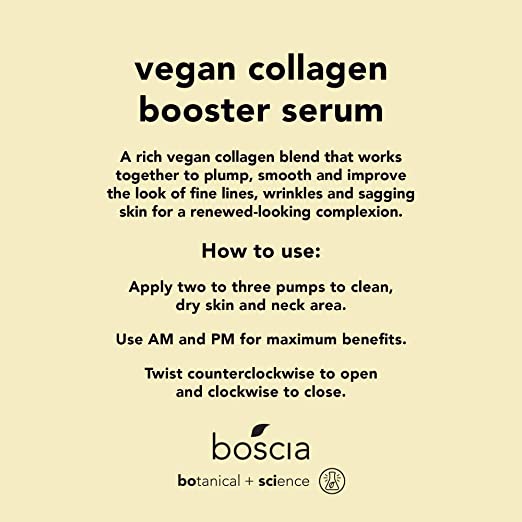 BOSCIA Vegan Collagen Booster Serum, 1 Fl Oz