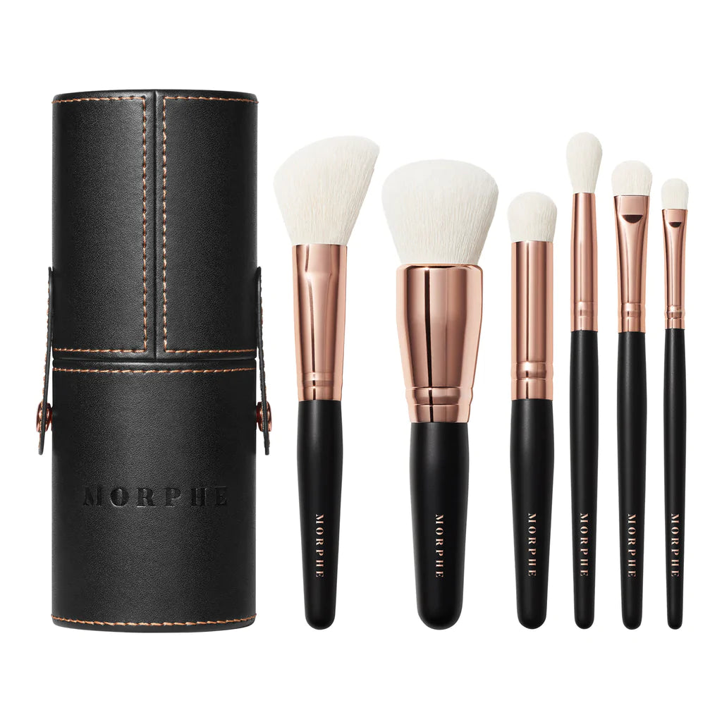 Morphe Rose Away 6-Piece Travel Brush set