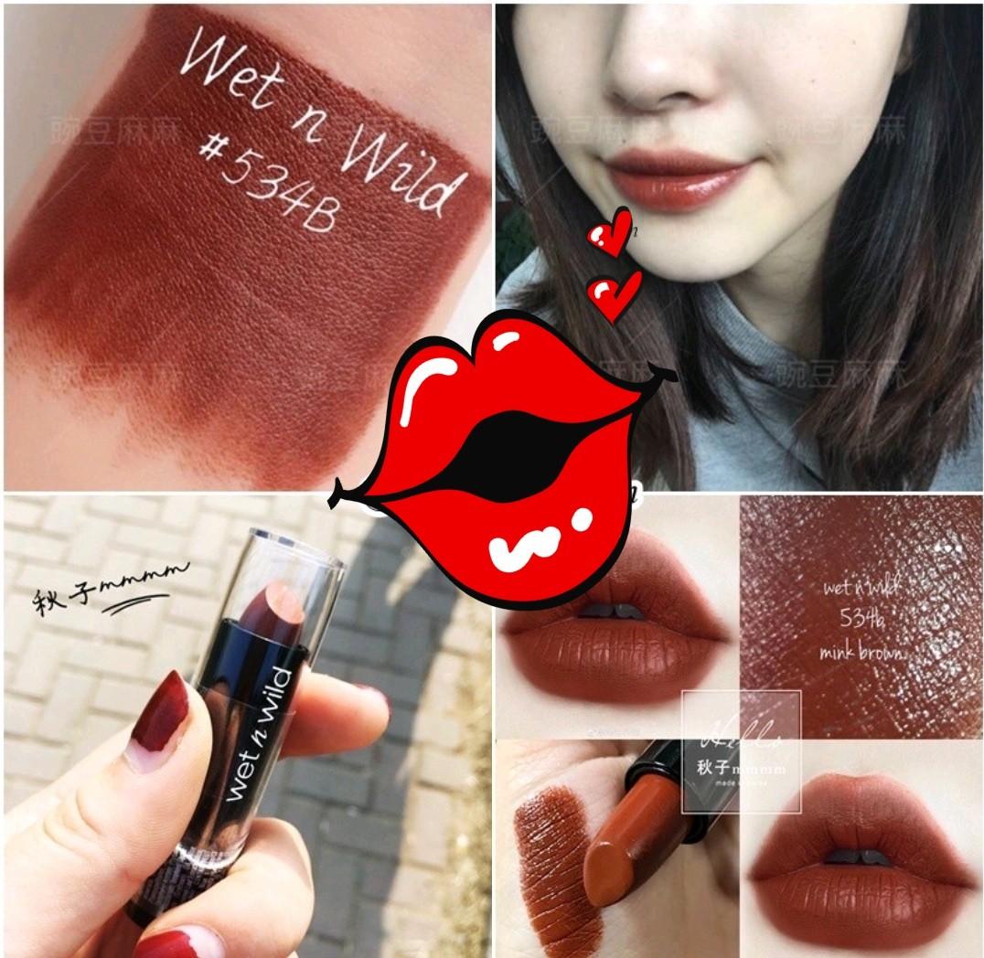 Wet n wild silk finish lipstick #534B mink brown